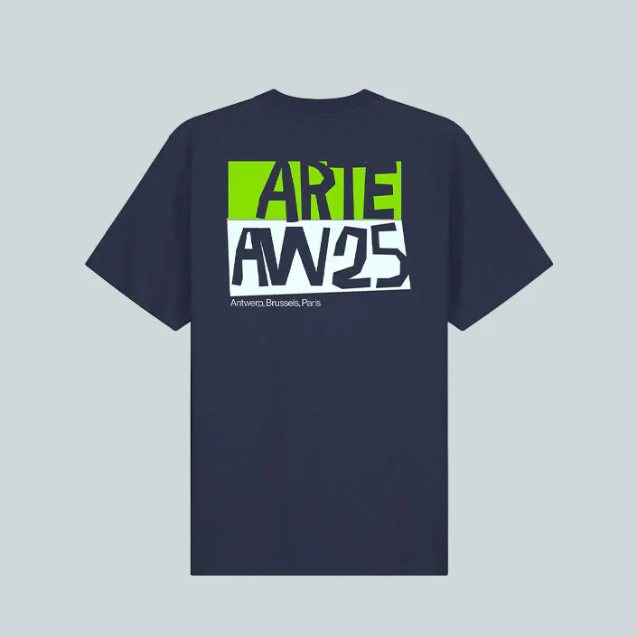 CUT OUT PRINT T-SHIRT - NAVY