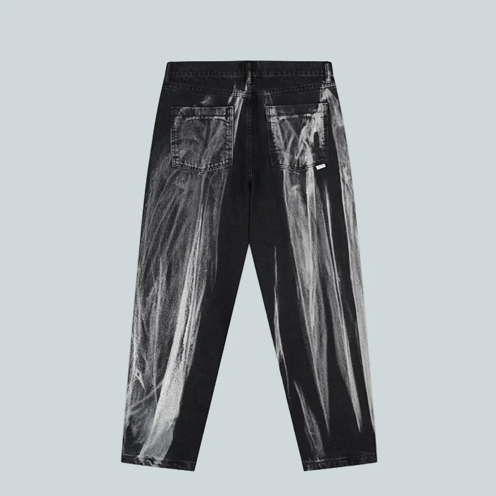 WASHED JEANS PANTS - BLACK - Image 2