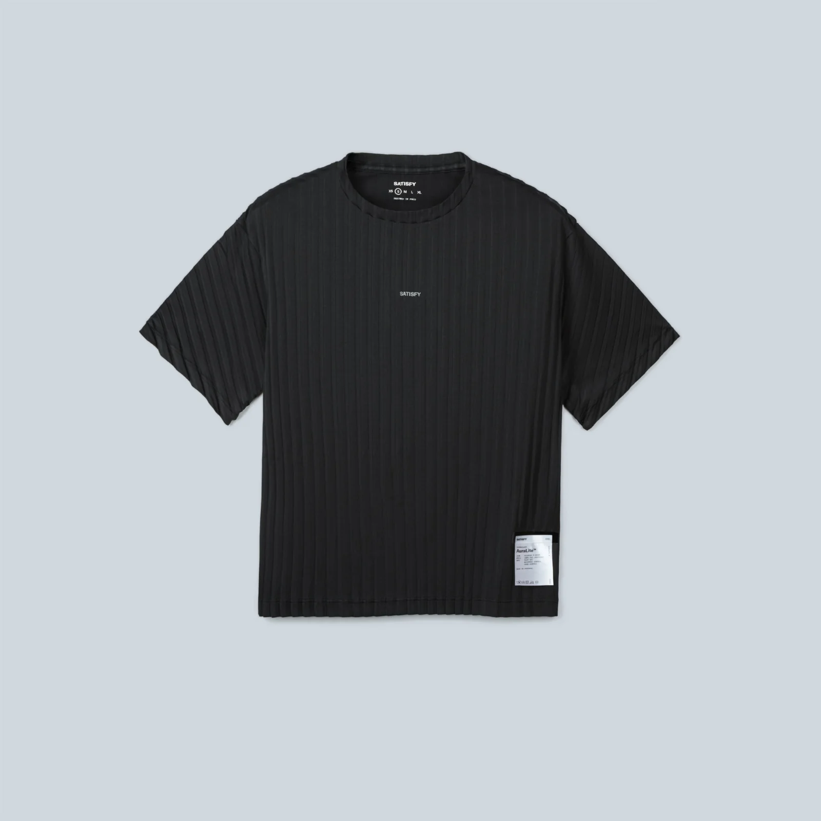 WOMEN AURALITE PLEATED TSHIRT - BLACK