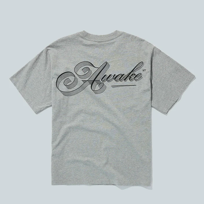 SCRIPT TEE - HEATHER GREY - Image 2
