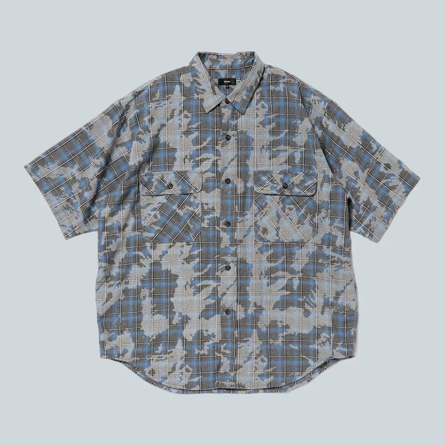 FADED WORK PLAID SHIRT - GREY