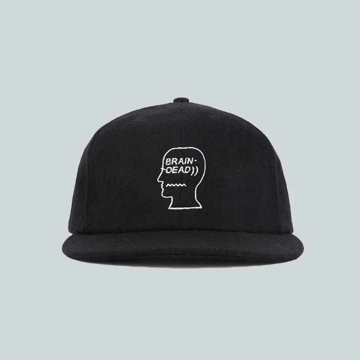 FLANNEL CLASSIC LOGOHEAD 6 PANEL HAT - BLACK