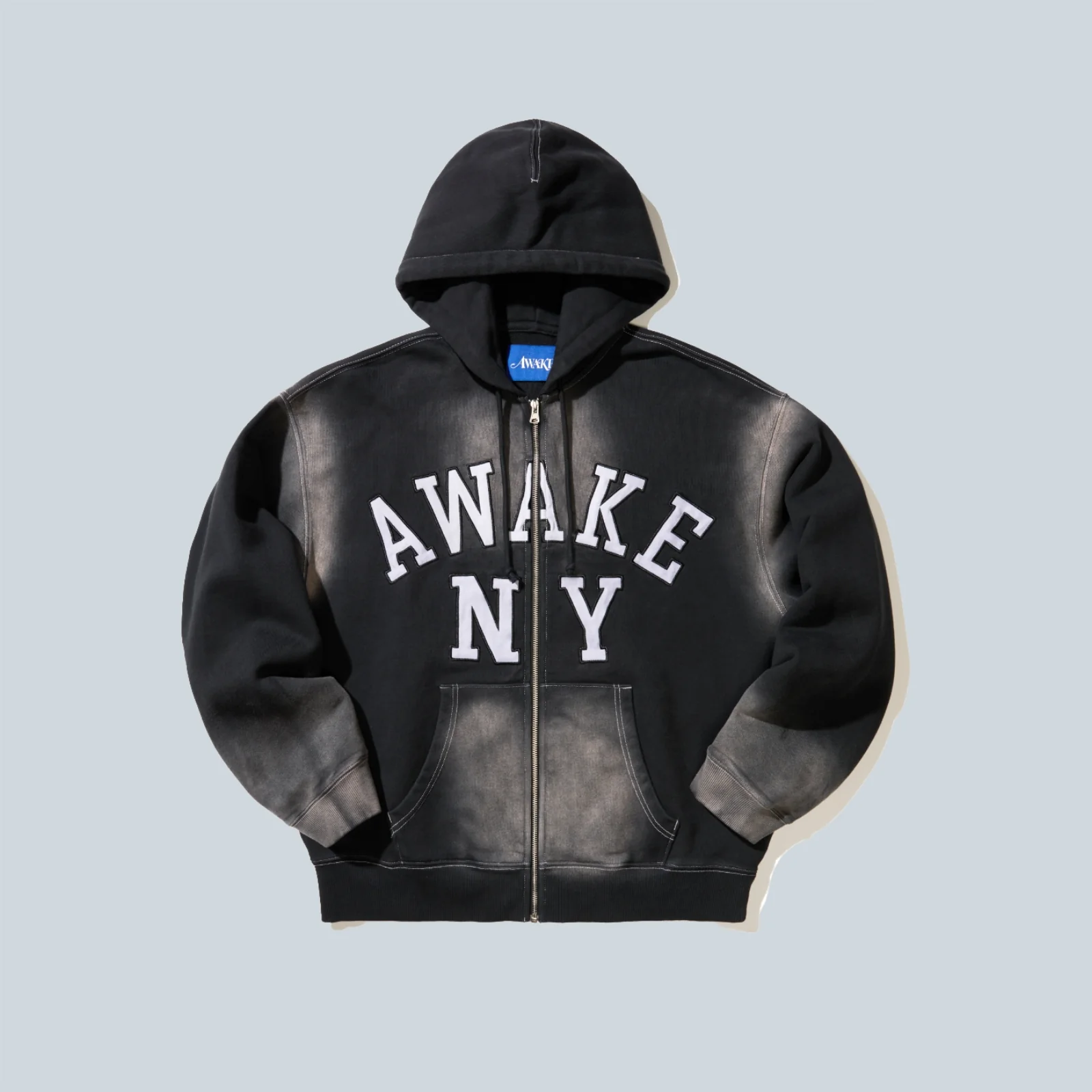 COLLEGIATE ARCH ZIP HOODIE - BLACK