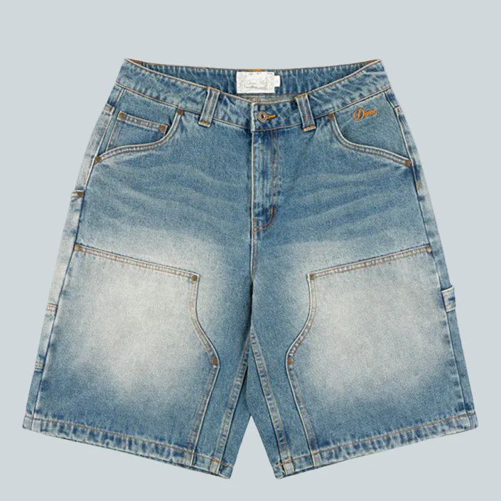 CARPENTER DENIM SHORTS - BLUE
