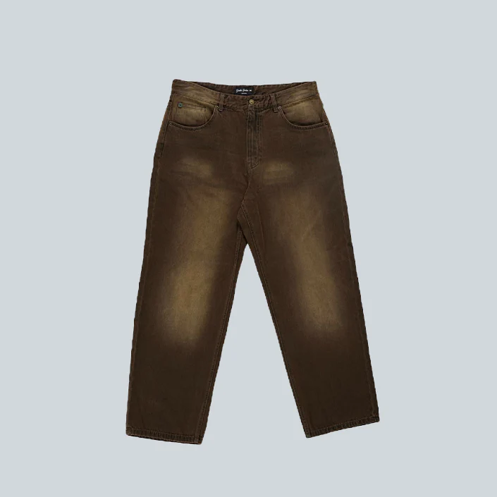TOBACCO WIDE LEG PANTS - BROWN