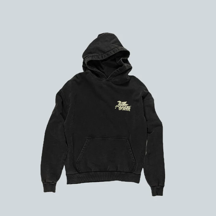 VINTAGE PEGASUS HOODIE - BLACK
