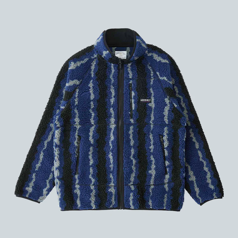 RIPPLE SHERPA JACKET - NAVY RIPPLE