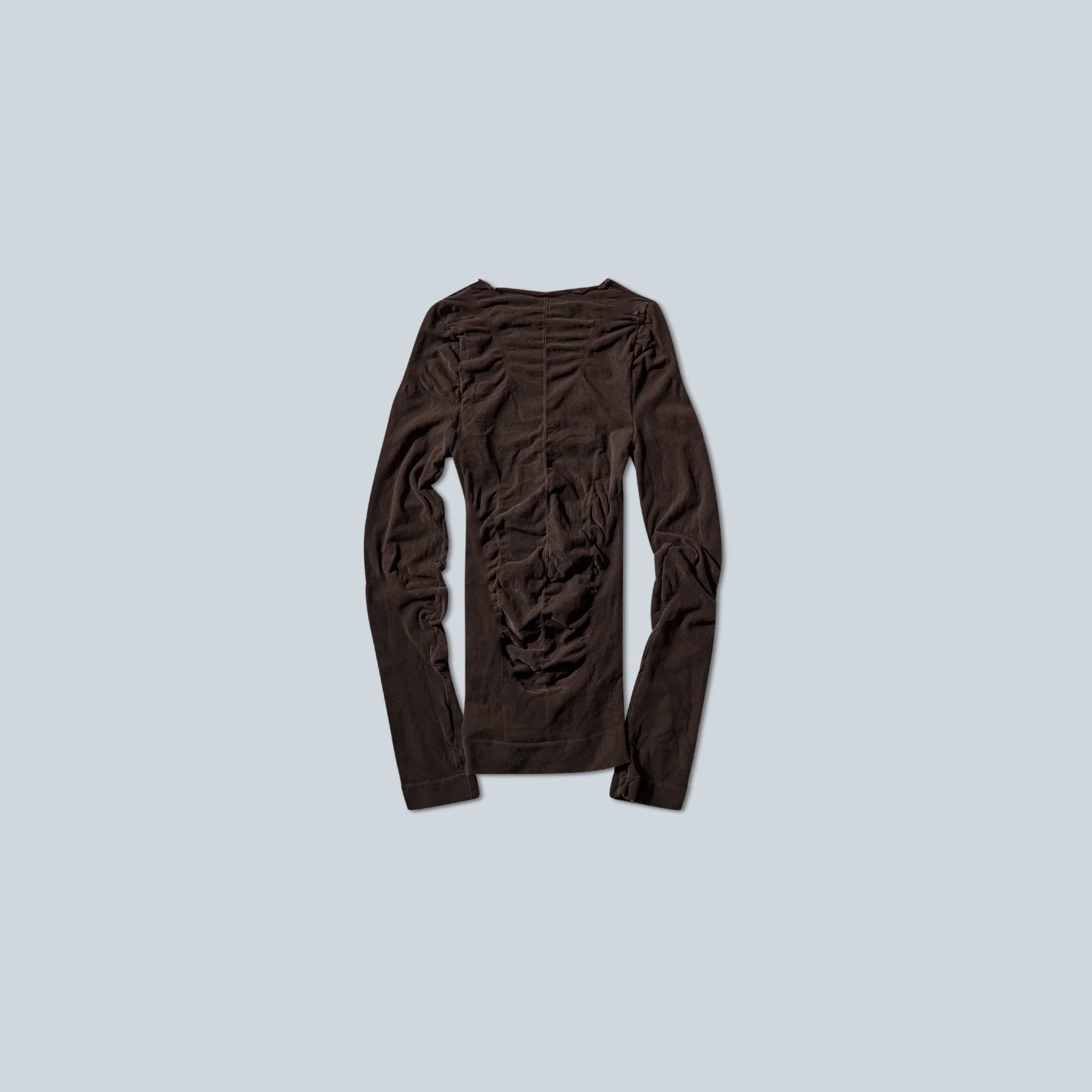 HAZE ULTRALIGHT SEAMLESS SEE THROUGH LONG SLEEVE - DARK BROWN - Image 2