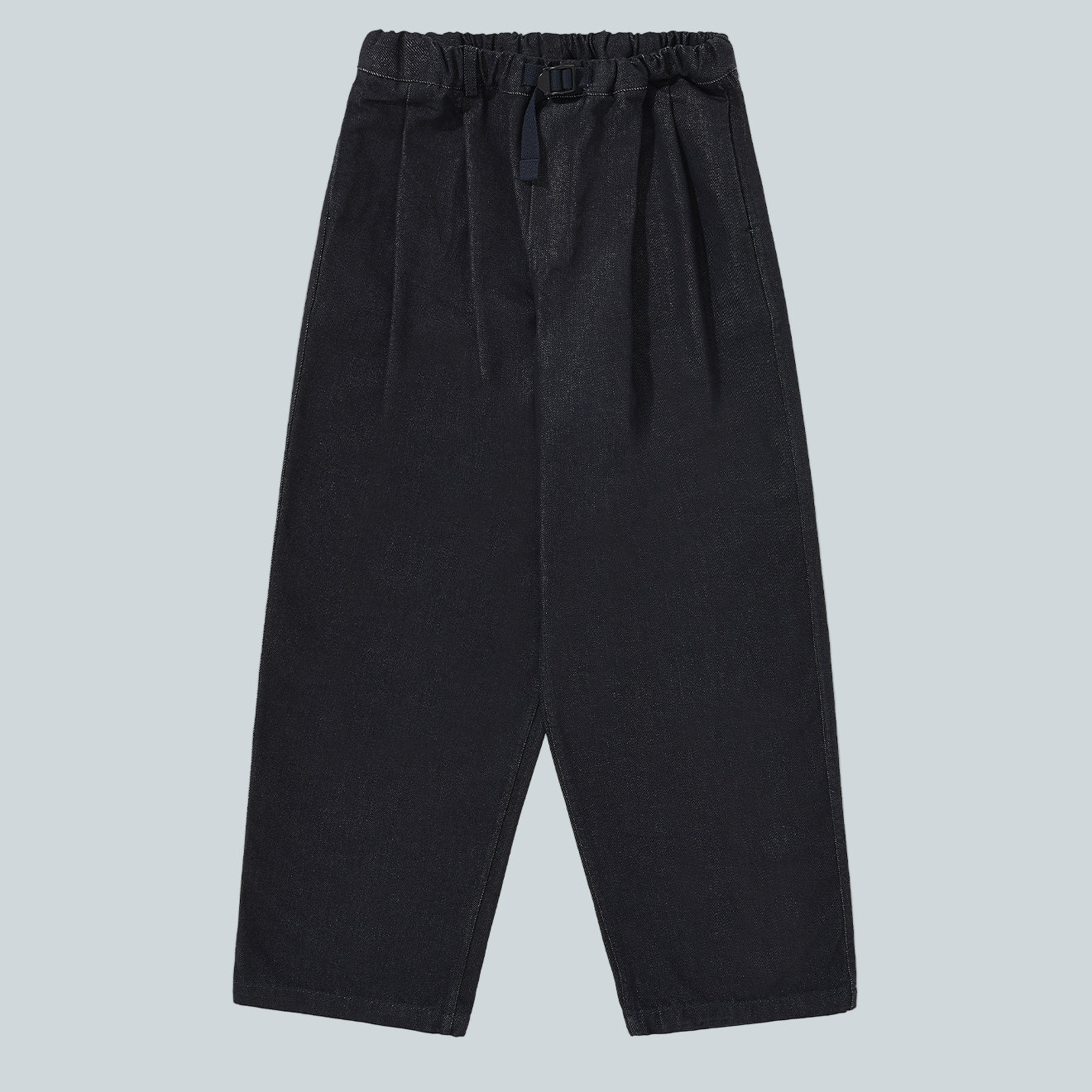 TWO TUCK WIDE DENIM PANTS - DEEP INDIGO