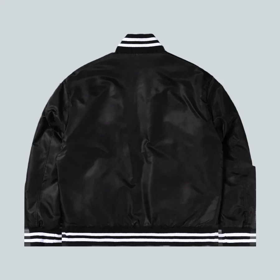 NYP NYLON VARSITY JACKET - BLACK - Image 2