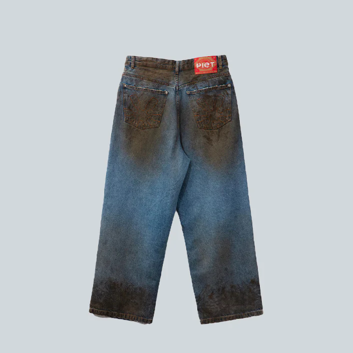 DIRT STAINED OVERSIZED DENIM - BLUE - Image 2