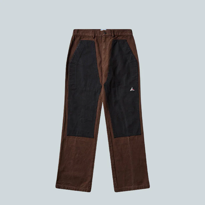 FOMES DOUBLE KNEE WASHED CANVAS PANT - DARK BROWN BLACK