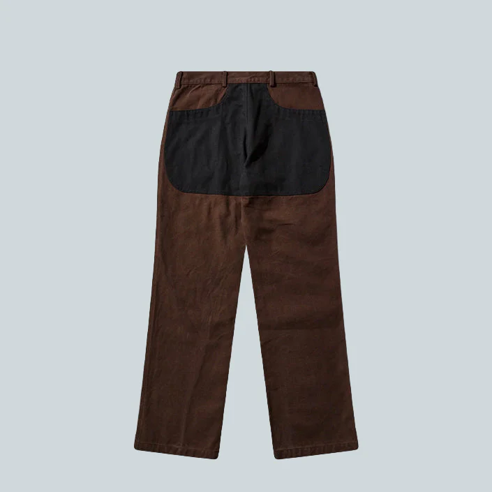 FOMES DOUBLE KNEE WASHED CANVAS PANT - DARK BROWN BLACK - Image 2