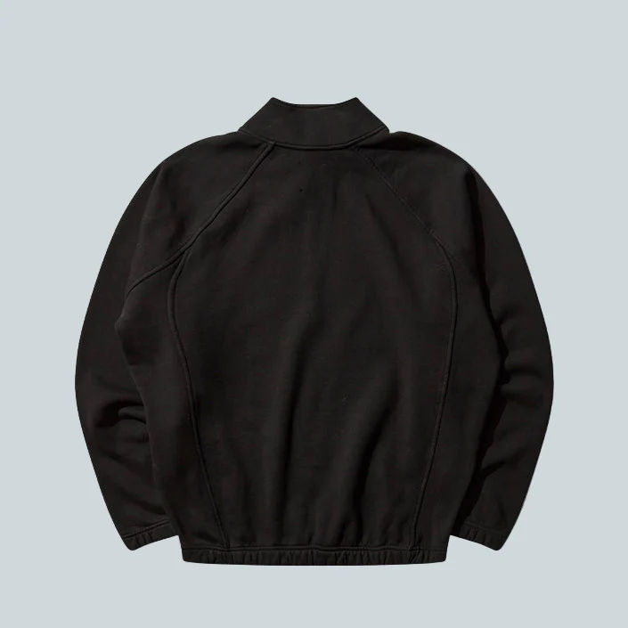 LOGO 490GSM HEAVY HALF ZIP - BLACK - Image 2