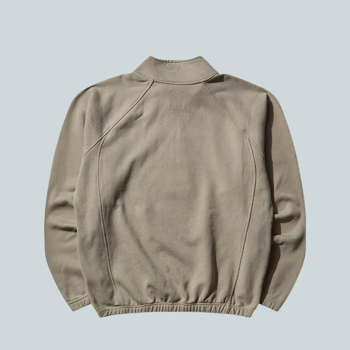 LOGO 490GSM HEAVY HALF ZIP - LIGHT GREY - Image 2