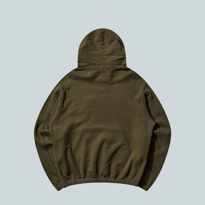 LOGO 490GSM HOODIE - OLIVE - Image 2