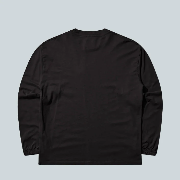 LOGO ORGANIC LONG SLEEVE - BLACK - Image 2