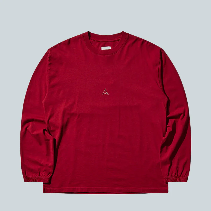 LOGO ORGANIC LONG SLEEVE - DARK RED