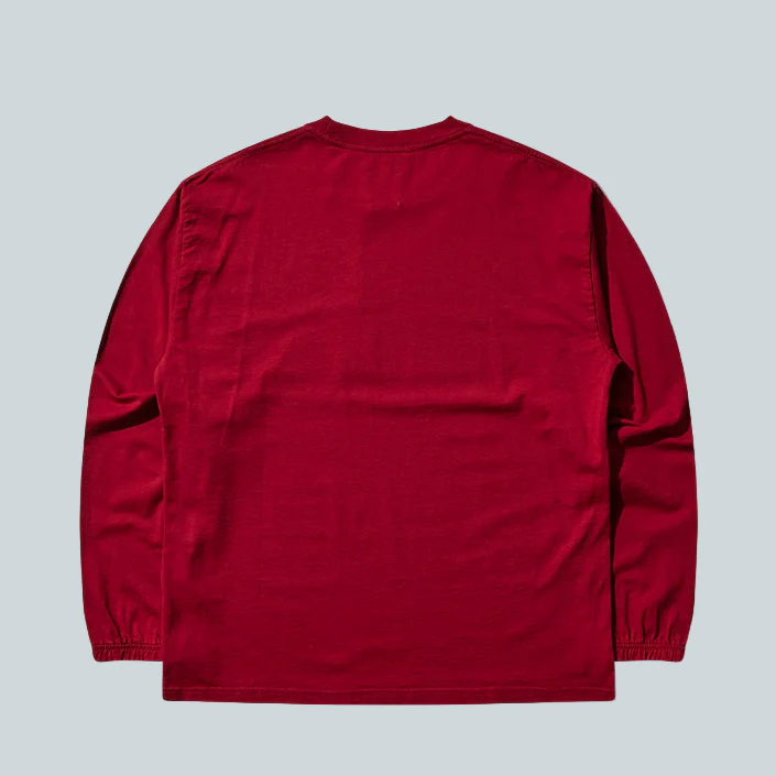 LOGO ORGANIC LONG SLEEVE - DARK RED - Image 2