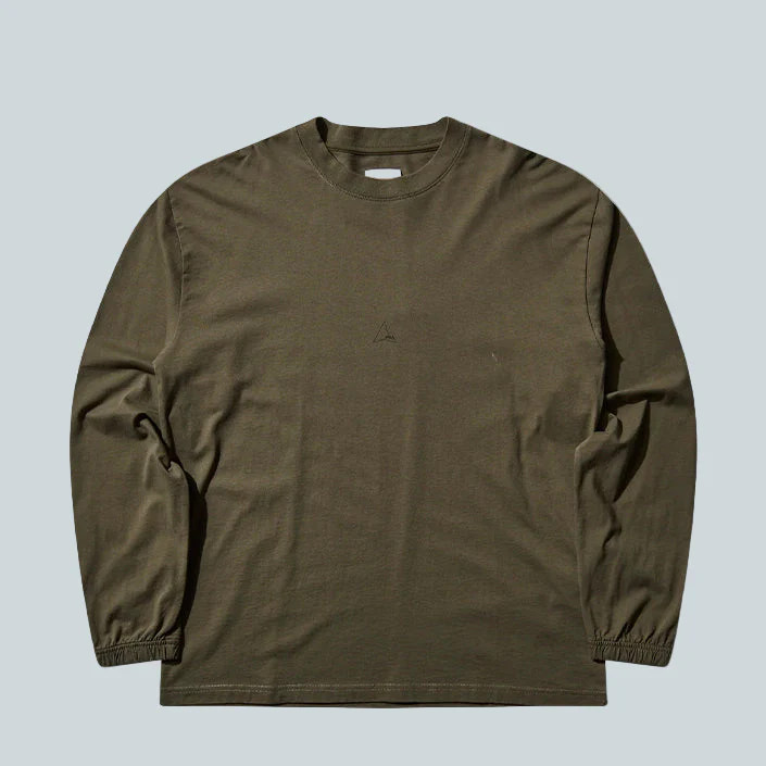 LOGO ORGANIC LONG SLEEVE - OLIVE