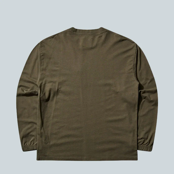 LOGO ORGANIC LONG SLEEVE - OLIVE - Image 2