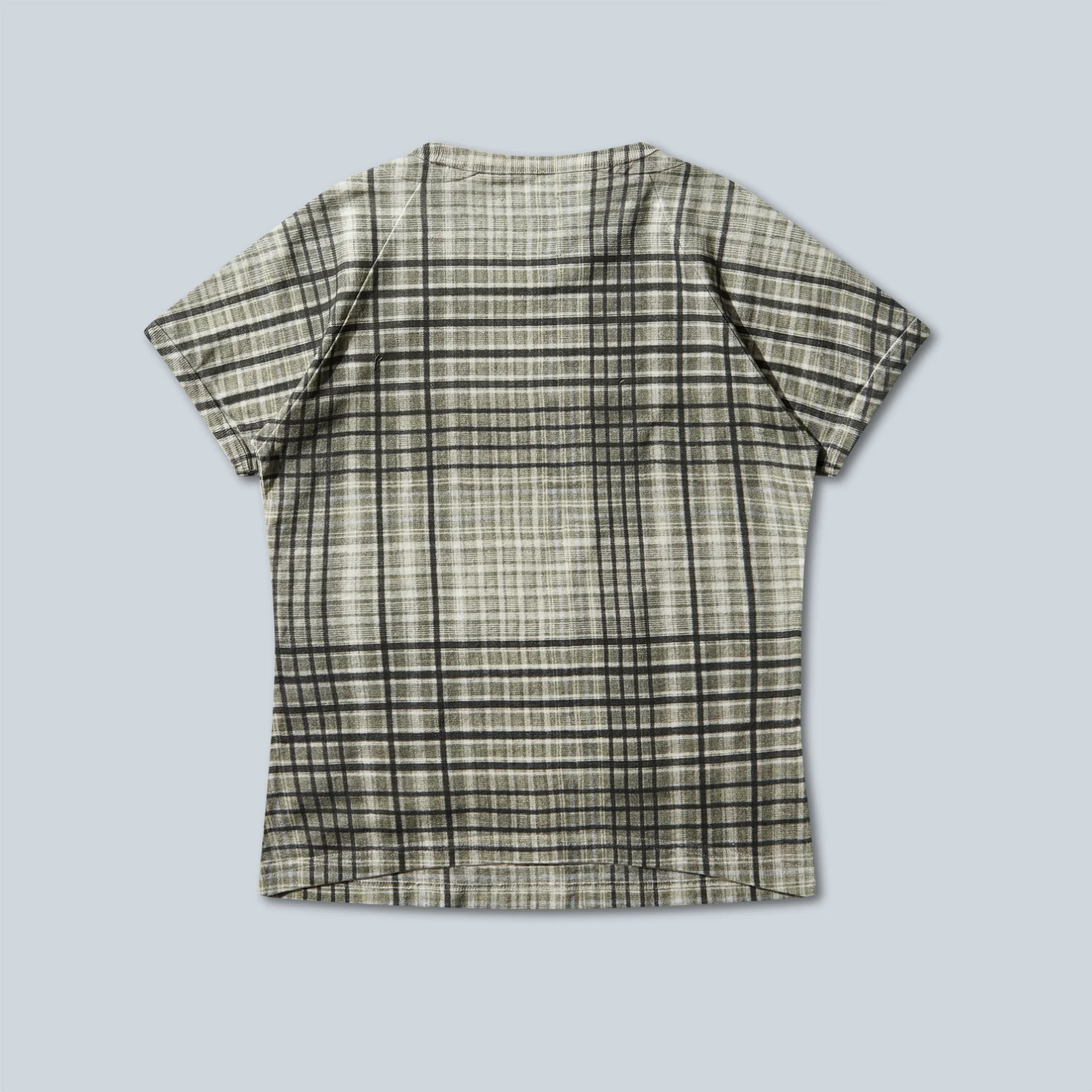 TABA PRINTED CHECK BABY TEE - SAGE GREEN - Image 2