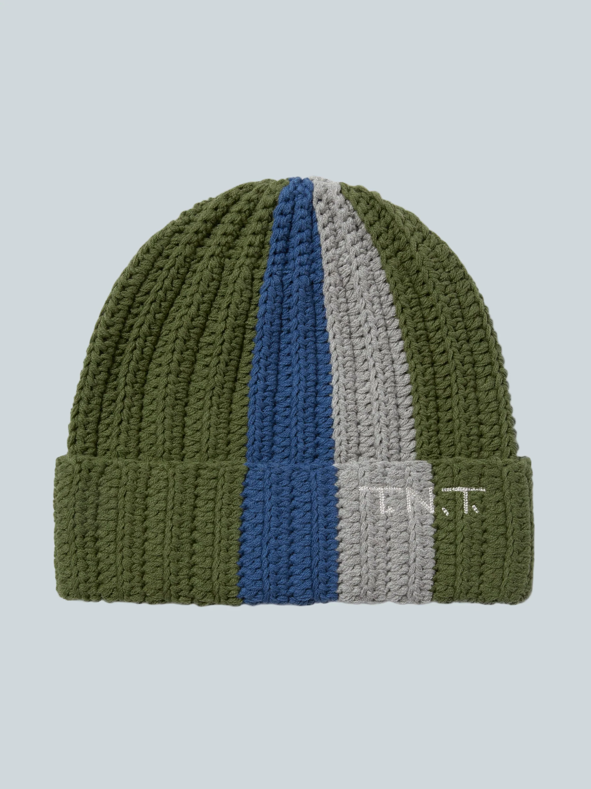 MULTICOLOR CROCHET BEANIE - GREEN