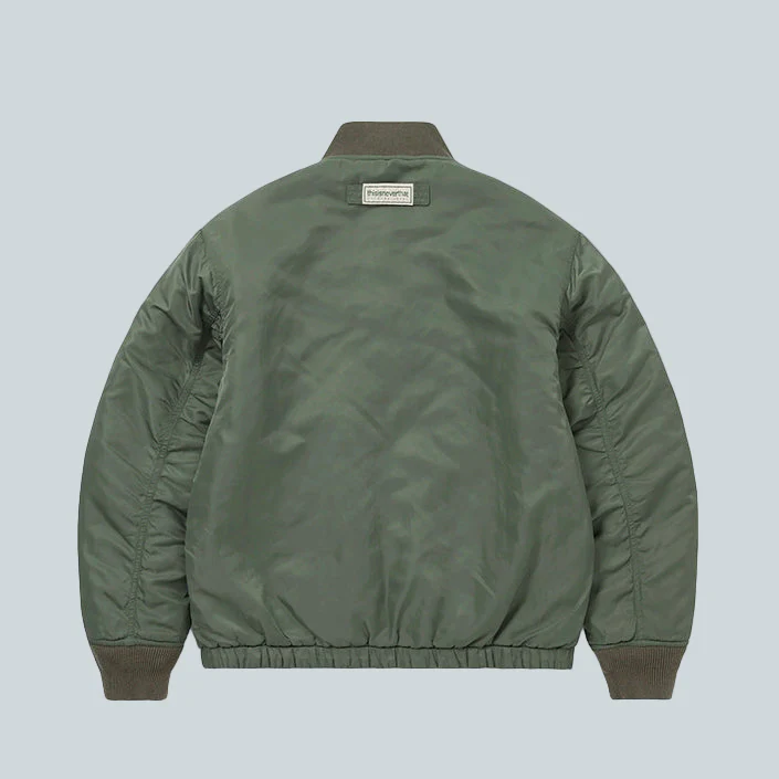 REVERSIBLE BOMBER JACKET - DARK SAGE - Image 4