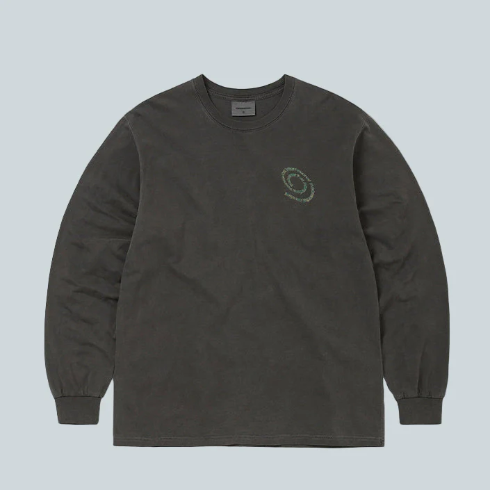 SPIRAL LOGO L/S TEE - CHARCOAL