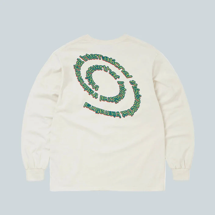 SPIRAL LOGO L/S TEE - IVORY - Image 2