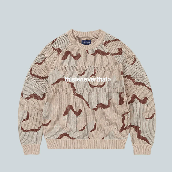 T LOGO KNIT SWEATER - CAMO