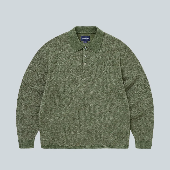 VELVET KNIT POLO - GREEN