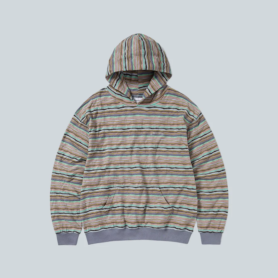 WAVE JACQUARD HOODIE - PALE PEACH