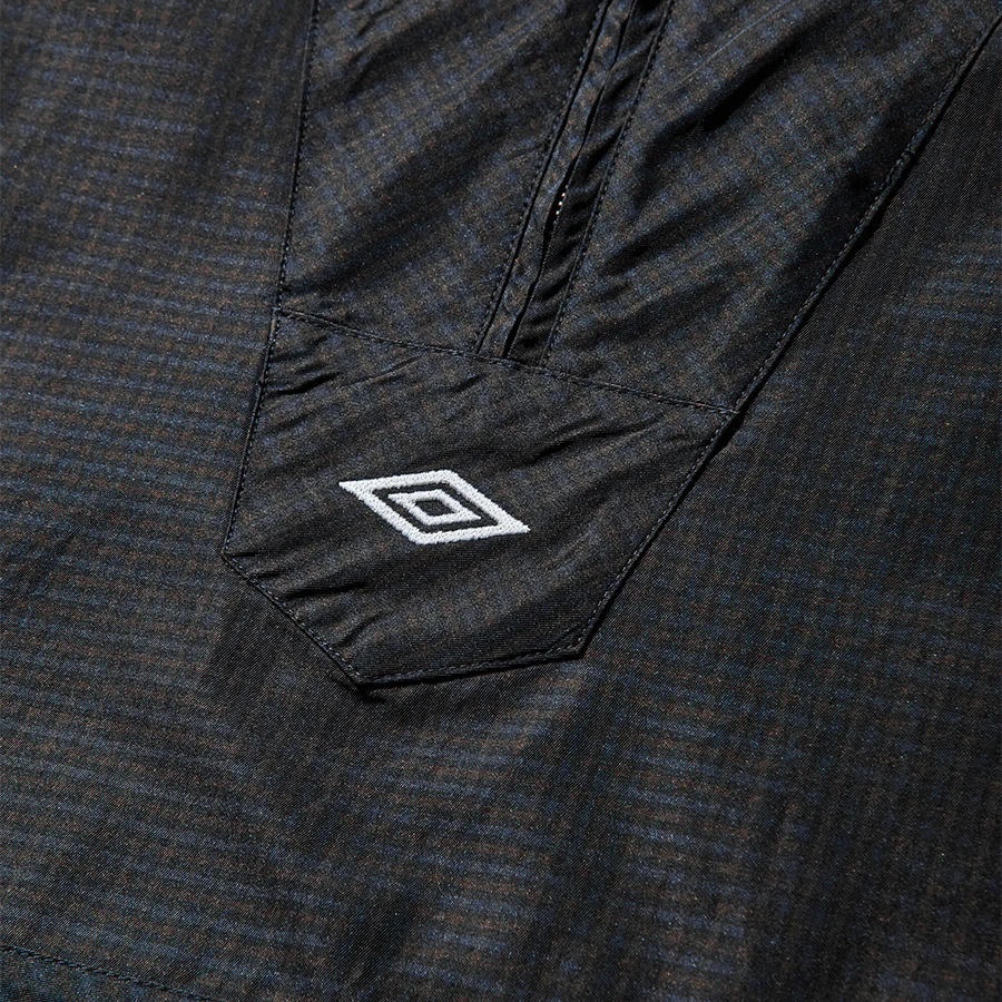 CHECK MASKED ANORAK - NAVY/DARK BROWN - Image 4