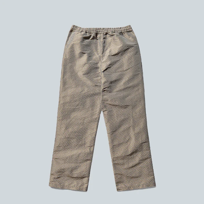 CHECK TRACK PANTS - BEIGE BLACK - Image 2