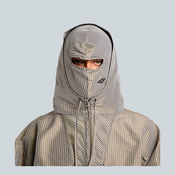 MASKED CHECK ANORAK - BEIGE BLACK - Image 3