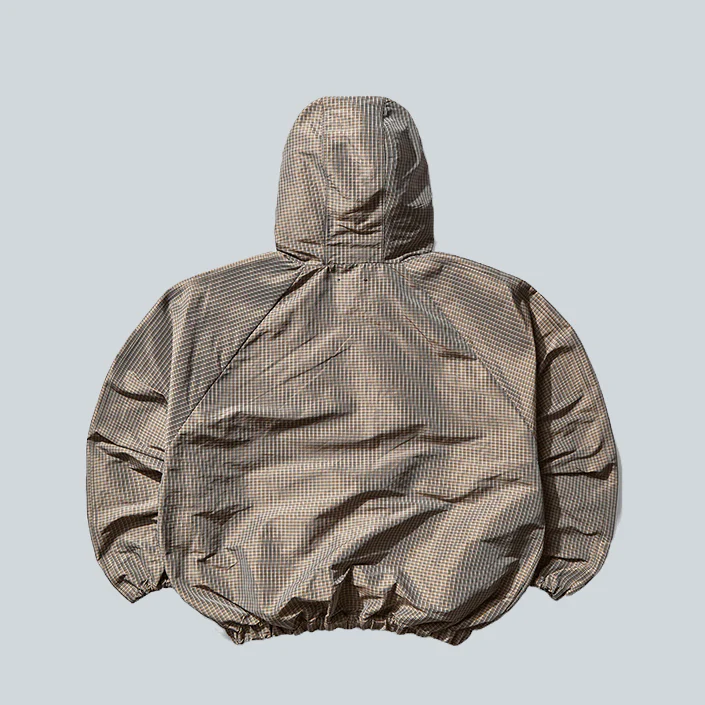 SMOCK CHECK ANORAK - BEIGE BLACK - Image 2