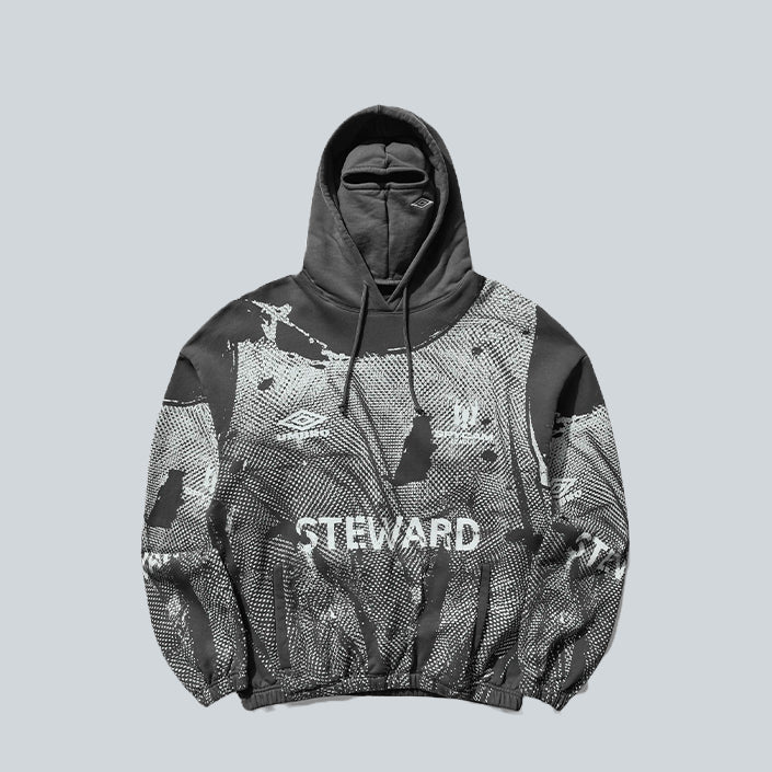 STEWARD VEST MASKED HOODIE - DARK GREY
