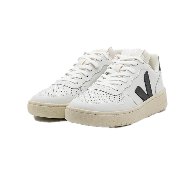VEJA  V-10 LEATHER - WHITE/BLACK - Image 2
